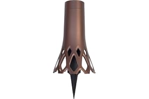 ‎PLASTIA Plastia Grabvase mit Erdspieß Roseta Bronze 1 L - Friedhofsvase aus Kunststoff - Steckvase als Grabschmuck - UV-und witterungsbeständige Blumenvase