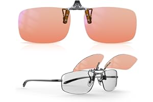 Goiteia FL-Rose Migraine Clip on Glasses, occhiali sensibili alla luce per abbagliamento LED fluorescente/fotofobia