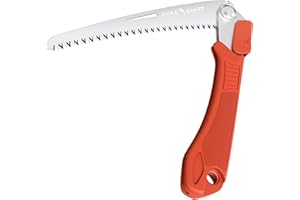 FLORA GUARD Sega pieghevole, sega manuale robusta con lama da 20,3 cm, acciaio SK-5 di alta qualità, sega da campeggio con lama curva per campeggio in legno