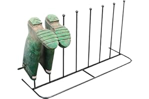 Neo Steel Black Powder Coated Boot Rack Wellie Welly Holder Stand Storage (4 Pair)