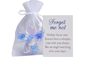 QPQPTT Forget Me Not Angel, Forget Me Not Gifts, Guardian Angel Gifts for Bereavement Support, Memorial Keepsake for Grieving Friends and Families, Sympathy Gift for Personal Remembrance