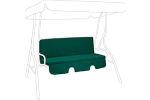 Gardenista Garden Swing 3 Seater Hammock Bench Cushion | Canopy Outdoor Patio Furniture Replacement Cushion Seat Pad | Water Resistant Seat and Back Cushion | Soft Comfy and Durable (Green)