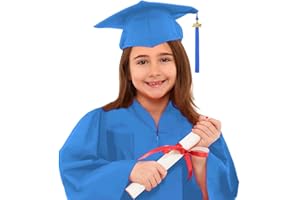 GENERIC Graduation Cap and Gown Set for Kids, 2025 Unisex Boys Girls Preschool Kindergarten Matching Hat, Tassel, Graduation Sash Primary School Dress Up Props 4 Piece Set