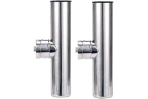 FireAngels 2 soportes para caña de pescar de acero inoxidable para barco, yate, abrazadera ajustable de 22 mm a 26 mm