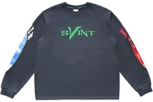 NAGRI Herren Vintage V Grafik Druck Sweatshirt Washed Oversized Baumwolle Rundhalsausschnitt Sweatshirts