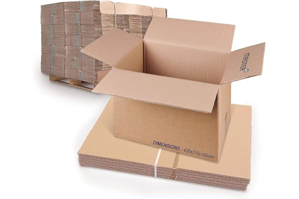 Master'in Caisse carton double cannelure - Brune - 430x310x150mm - 28 lots de 10 caisses