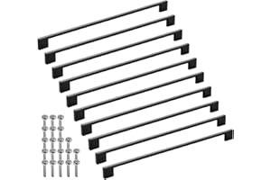 SOTECH 10 unità Maniglie per mobili BLACKLINE XII BA 320 mm alluminio nero opaco (lunghezza 350 mm, larghezza 9 mm, altezza 28 mm) Maniglie a U Maniglie per cucina