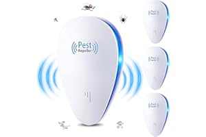 TOMUTECH Ultrasonic Pest Repeller, Electronic Mouse Repellent Plug In Indoor for Pest Control Drive Away Mouse, Mice, Rodent,Spider & Rat, Effective Rodent Control Harmless To Pets And Human,4 Packs