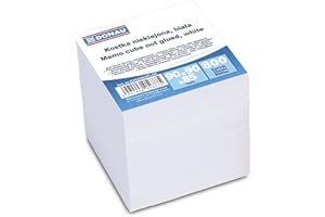 ‎DONAU DONAU 8302001PL-09 Ökologischer Würfel Zettelbox Notizklotz Zettelklotz Nicht Verklebt, 800 Blätter, 90x90x85mm, Farbe: Weiß, für Büro / Schule
