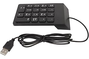 ‎BEWINNER Bewinner USB Kabel Nummernblock, Externer Ziffernblock mit 18 Tasten für Laptop, Leises Tippen, Ergonomische Nummerntastatur für Bankbuchhalter, Plug and Play (1 STK)