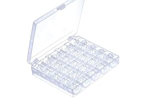 Cleana Arts 25 pz trasparente plastica macchina da cucire bobine bobine con custodia per fratello cantante Babylock Janome Kenmore