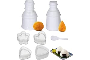 TREABEAR 7Pcs Sushi Maker Set, Onigiri Maker, 2 Arancini Maker, 4 Onigiri Form mit 1 Reislöffel, Reisbällchen Former, Reis Former, Fleischbällchen Former, Sushi Zubehör, Sushi Form, Arancini Form