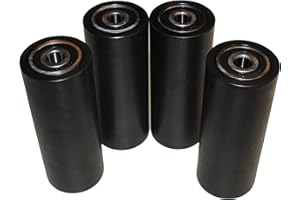 LASANA SMART MACHINES Lot de 4 rouleaux en nylon polyamide, 40 mm de diamètre, 100 mm de largeur, roulements de 10 mm, usiné avec précision dans l'UE (40-100-10, noir)