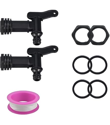 Lot De 2 Robinets En Plastique Noir Pour Citerne D'eau De Pluie - Filetage 3/4" - Remplacement Facile