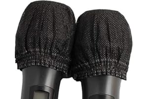 LATRAT 50 pezzi monouso per microfono in tessuto non tessuto palmare cappuccio protettivo per karaoke Mic copertura Mike parabrezza per KTV Home Bar Notizie intervista, nero