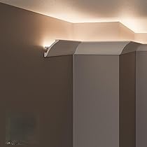 Profilo Per Strisce LED Soffitto - 2 Pezzi 100x6,2x2,5 Cm, Duropolimero Verniciabile, Per Illuminazione Indiretta - Foto 7
