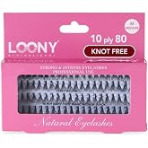 Loony Takma Kirpik 80'li Medium D&uuml;ğ&uuml;ms&uuml;z - Doğal G&ouml;r&uuml;n&uuml;m Makyaj i&ccedil;in Ev ve Profesyonel Kullanıma Uygun