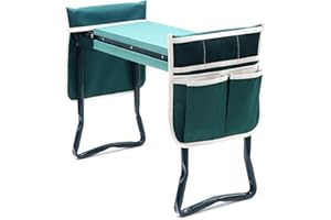 ‎OHUHU Ohuhu Garten Kniebank Gartenhocker Kniebank mit verdicken & verbreitern Eva-Schaumkissen und 2 Werkzeugtaschen, Upgraded faltbar Garten Hocker kniend Bank, Wahl für Eltern, Senioren