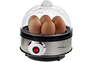 GREEN BLUE Cuociuova automatico GreenBlue, potenza 400W, fino a 7 uova, misurino, 220-240V~, 50 Hz, GB572 3 Livelli di Cottura Coque Medio e sodo