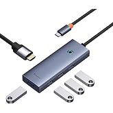 Baseus UltraJoy 5&rsquo;i 1-in-1 USB Hub, 1x HDMI 4K@30Hz + 4x USB 3.0 Port, Multiplexer Adapter, Compatible for Devices with Type-C Input