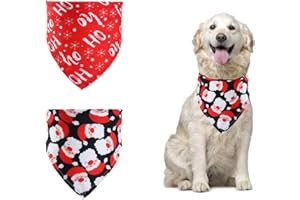 YUDANSI 2Pc Christmas Dog Bandanas,Triangle Dog Birthday Bandana,Adjustable Washable Dog Scarf Christmas Outfit,Pet Party Supplies Decoration Set Dog For Holiday Theme Party Cat Dog