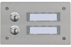 TOKKA 2 Fach Edelstahl Klingelplatte, Türklingel, Türstation, Edelstahlklingel