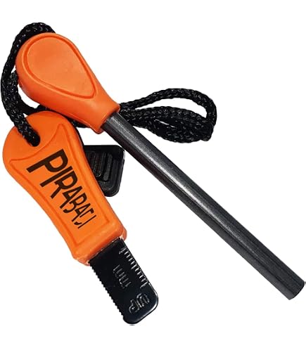 Pierre à Feu Dominator Avec Boussole Et Grattoir - Longueur 11 Cm - Étincelles à 3000°C - Pour Survivalisme, Bushcraft, Feu De Camp, Barbecue