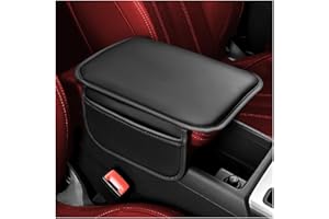 JNNJ Car Armrest Pad, Auto Center Console Support Pad, Leather Car Armrest Seat Box Cover Protector, Universal Cars Interior Arm Rest Accessories Fit for Most Vehicle, SUV, Truck, Car(Black)