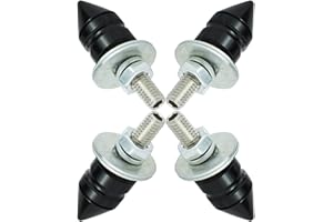Temzzer License Plate Screws Set 4 PCS Car Plate Bolts Anti-Theft Car Tag Frame Fasteners for Most Motorcycle (Black)