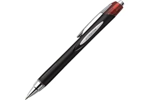 UNI-BALL Penna rollerball SXN-210 Jetstream RT, inchiostro rosso resistente alle sbavature e a prova di manomissione, sfera da 1,0 mm, impugnatura in gomma, scatola da 12 pezzi