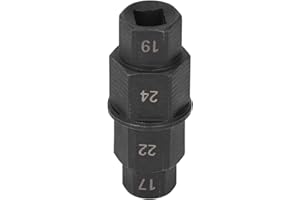 LAZMIN112 Motorcycle Hex Axle Tool, Front Wheel Spindle Removal Wrench 17 19 22 24mm with Wide Range of Applications for Motorcycles (Black)