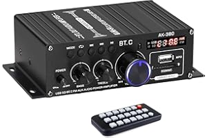 IXUFO Bluetooth Verstärker Audio Stereo 2.0 Channel, Clearly and Reality Sound, Wireless Endstufe mit FM Empfänger RCA AUX für TV Fernseher PC Handy