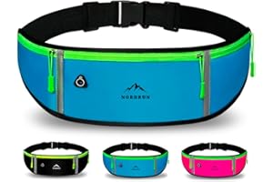 Nordrun® Laufgürtel für alle Handys | Verstellbarer und Wasserdichter Handytasche Joggen | Laufgürtel Handy | Running Belt | Handyhalterung Joggen | Laufen Zubehör | Lauftasche (Blau)
