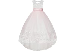 Jolikley Girls Party Dress 1st Holy Communion Dresses Floor Length Lace Pageant Dresses Princess Birthday Bridesmaid Wedding Kids Dress