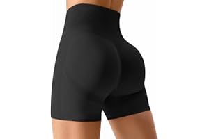 Getervb Pantalones Cortos Deportivos para Mujer Push Up Mallas Correr Cintura Alta Sin Costuras Butt Scrunch Leggings para Fitness Yoga Gimnasio Correr