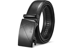 BOSTANTEN Pasek męski, skórzany pasek dla mężczyzn z grzechotką, automatyczne zapięcie, pasek biznesowy, szerokość 35 mm, rozmiar dopasowany
