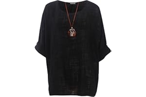 Love My Fashions® Women's Italian Lagenlook Tunic Top – Oversized Loose Fit 3/4 Sleeve Round Neck Casual & Comfortable UK Fashion