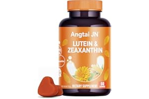 ANGTAI JN Lutein Gummies (60 Count) Eye Health Supplement with Zeaxanthin & Vitamin A – Orange Flavor, Blue Light Protection, Supports Vision Care for Adults – Vegan, Non-GMO, Gluten Free