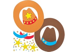 Baker Ross FN017 Kit cappelli da cowboy - Confezione da 4, Travestimenti e giochi di finzione, costumi per bambini