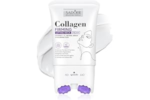 ‎VRAIKO VRAIKO SADOER Gua Sha Neck Cream, Firming Cream for Neck & Jawline Lifting with Double Massage Rollers, Décolleté Moisturizer for Fine Lines, Elasticity and Hydration, 3.8 oz