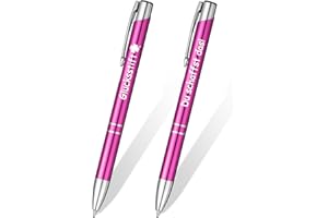 Tenare 2 Stück Inspirierende Einziehbare Kugelschreiber Metall Glücksbringer Druckkugelschreiber mit Gravur Prüfung Du Schaffst Das Geschenke Motivierende Glücksstift für Lehrer Kollege(Rosa)