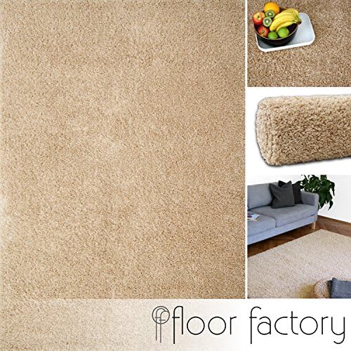 Modern Shaggy Rug Colors beige 160x230cm (7'6"x5'3") - 6 Sizes and 12 Colors Available