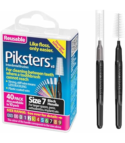 Piksters Interdental Brushes, 35 SSF20 Pk, Size 00, Interdental Tooth Brush Extremely Tight Gaps Gum Soft Bristles Plaque Removal Safe Braces - View #2