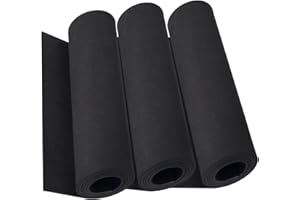 3-Pack 4mm EVA Foam, MEARCOOH Black EVA Foam Cosplay, Premium EVA Foam Sheets, 13.9" x 59" High Density 86kg/m3 for Cosplay Costume, Crafts, DIY Projects (3PCS 4mm Black)