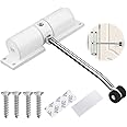 Automatic Door Closer, Zinc Alloy Safety Spring Door Closer Adjustable 30 kg Closing Door Hinge (White)