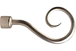 iso-design Gardinenstangen Endstück Hirtenstab aus Metall für 16 mm Durchmesser, Stahl Silber