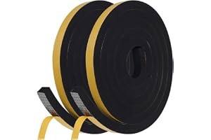 Flintronic Skumtätningstejp, 4 m x 12 mm x 12 mm, svart | Hög elasticitet, självhäftande, starkt lim, klippbar, vindtät, ljudisolerad, kollisionssäker