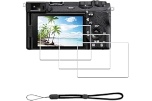 iDaPro Ochraniacz ekranu do Sony Alpha A6700 6700 i smycz do rąk [3+1 opakowanie] szkło hartowane, łatwa instalacja