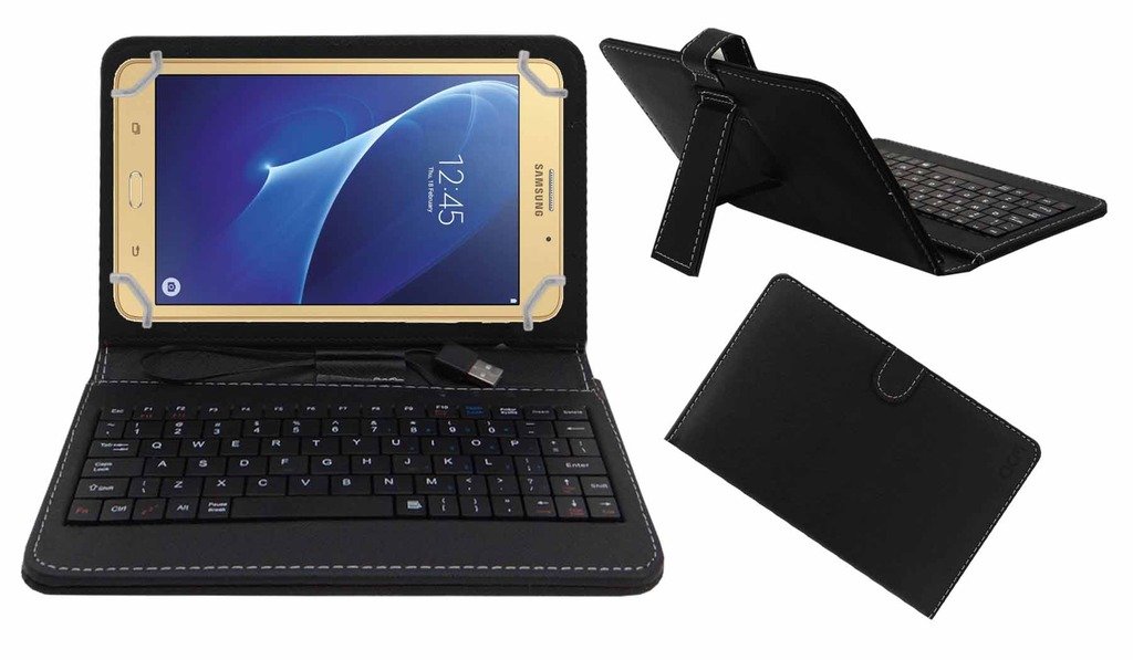 Acm USB Keyboard Case Compatible with Samsung Galaxy J Max Tab Tablet Cover Stand Study Gaming Direct Plug & Play - Black