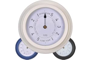 CKB Ltd - Reloj náutico tradicional resistente a la intemperie, para interiores y exteriores, funciona con pilas, decoración ideal para casa o caravana, acero de 22,7 cm, color blanco lirio